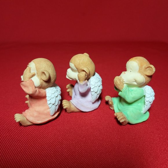 See Hear Speak No Evil Monkey Figurine Set of 3 - Picture 3 of 10